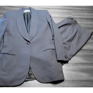 Christian Dior VTG Green Suit Jacket & High Waist Trousers Set Sz 4 Made in USA